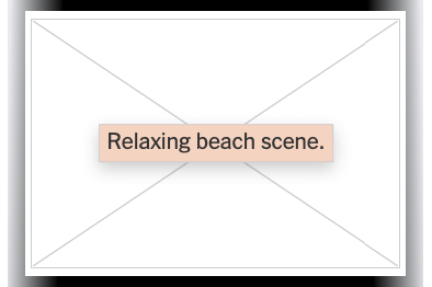 Alt-Text Example Image with letters  Relaxing Beach Scene text only