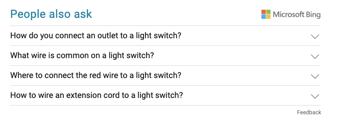 People Also Ask Queries for the search term how to wire a light switch