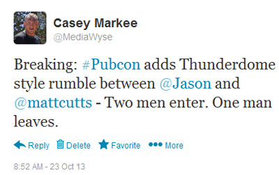 Thunderdome Pubcon Tweet