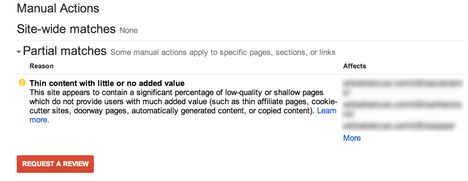 Thin Content Google Manual Warning Graphic