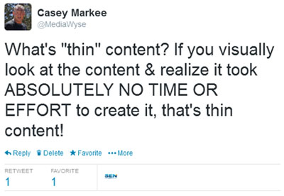 Thin Content MediaWyse Twitter Tweet