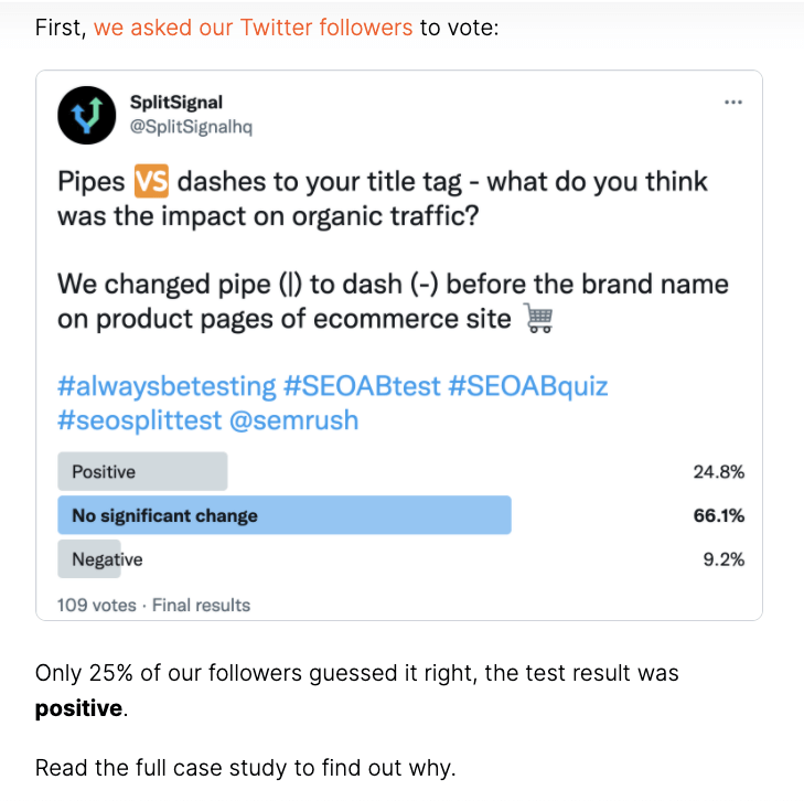 Pipe vs. Dash Survey Results